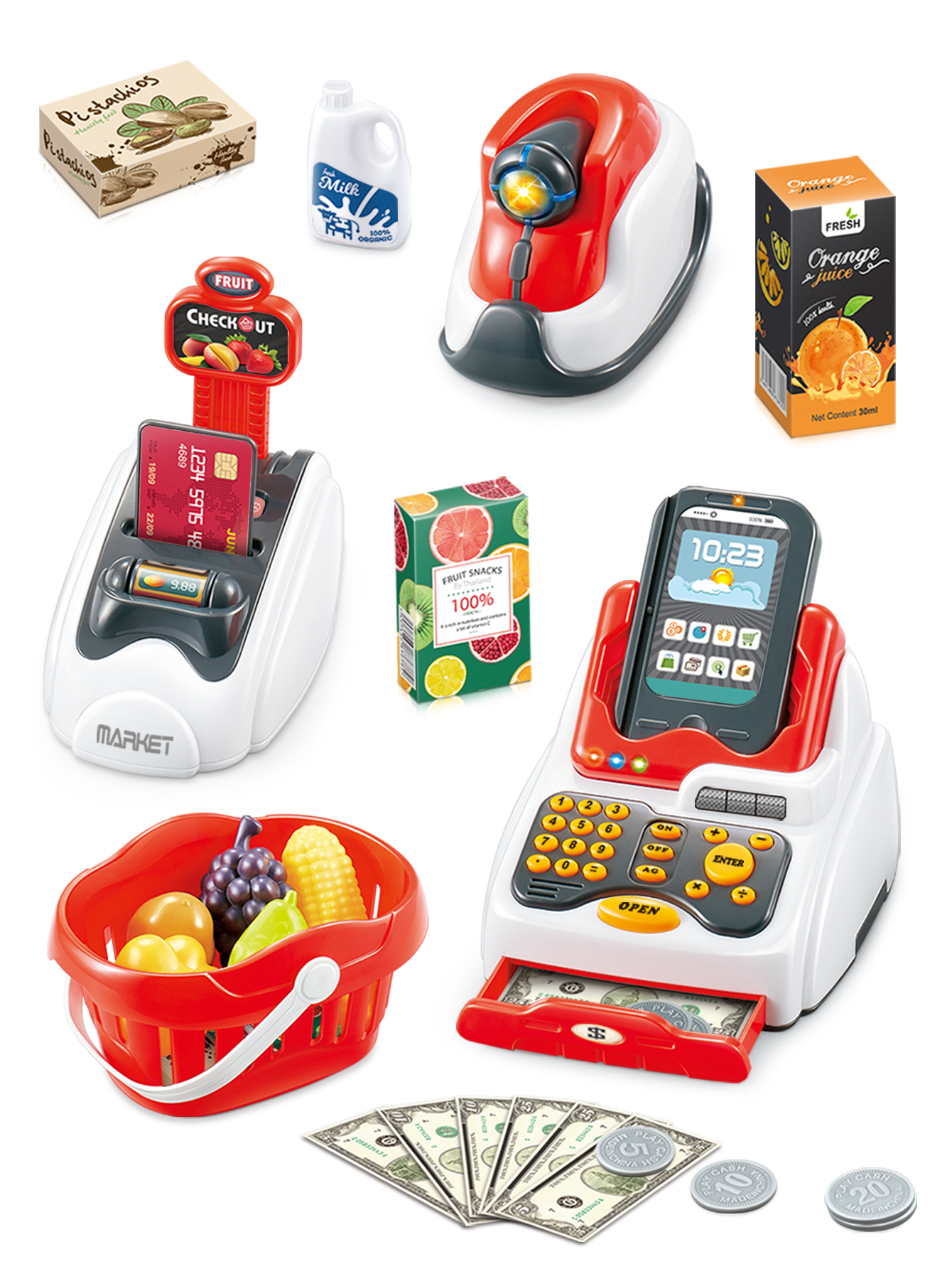 Toy Cash Register - Grocery Store Pretend Play Electronic Toy
