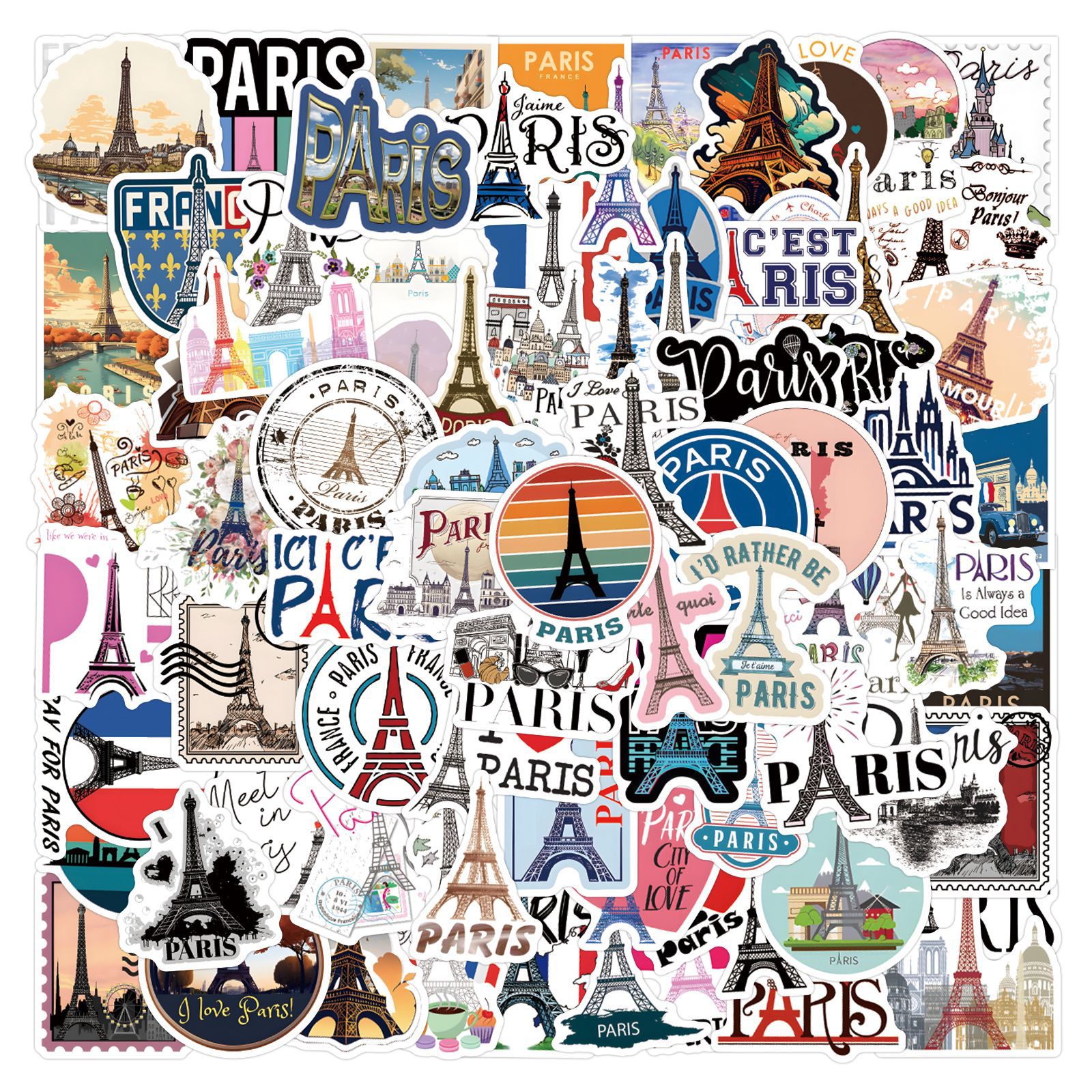 Kids Toys Paris - 110PCSFrance Paris Stickers Travel Scenery Stciekr