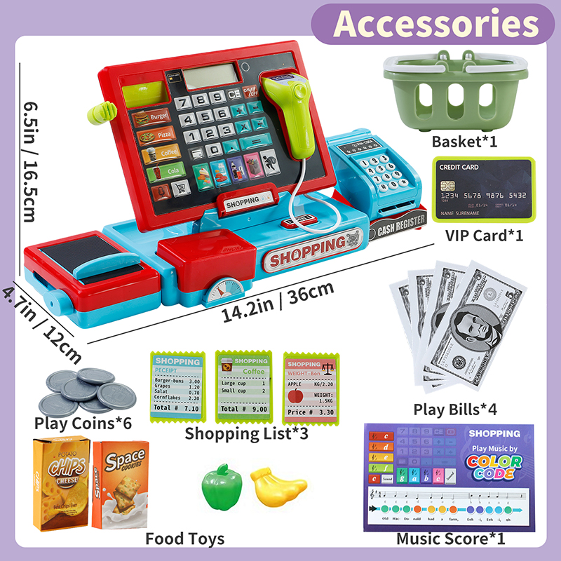 Cash Register Playset Shopping - Toy Cash Register บทวิจารณ์และราคา