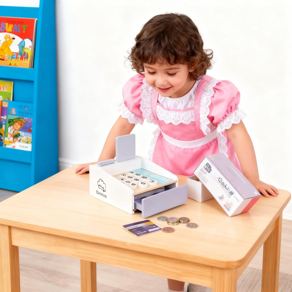 Wooden Kids Cash Register Pret - Toy Cash Register บทวิจารณ์และราคา