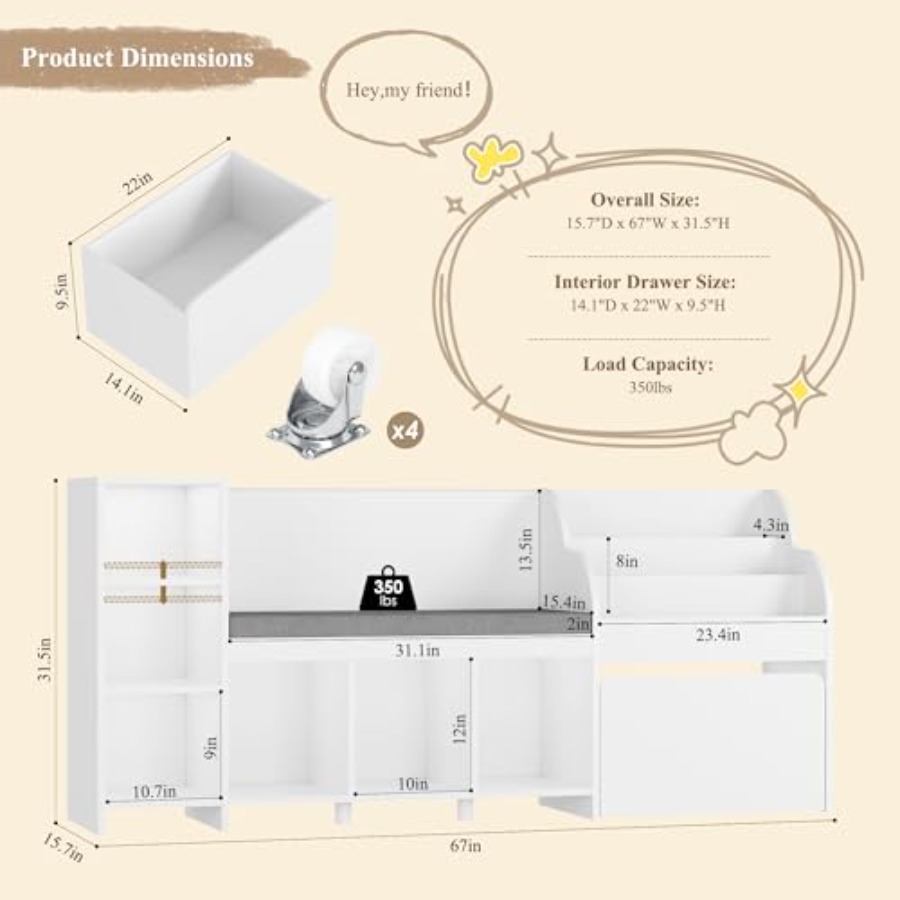 67 W Reading Nook with Toy Sto - Kids Toys Big W บทวิจารณ์และราคา