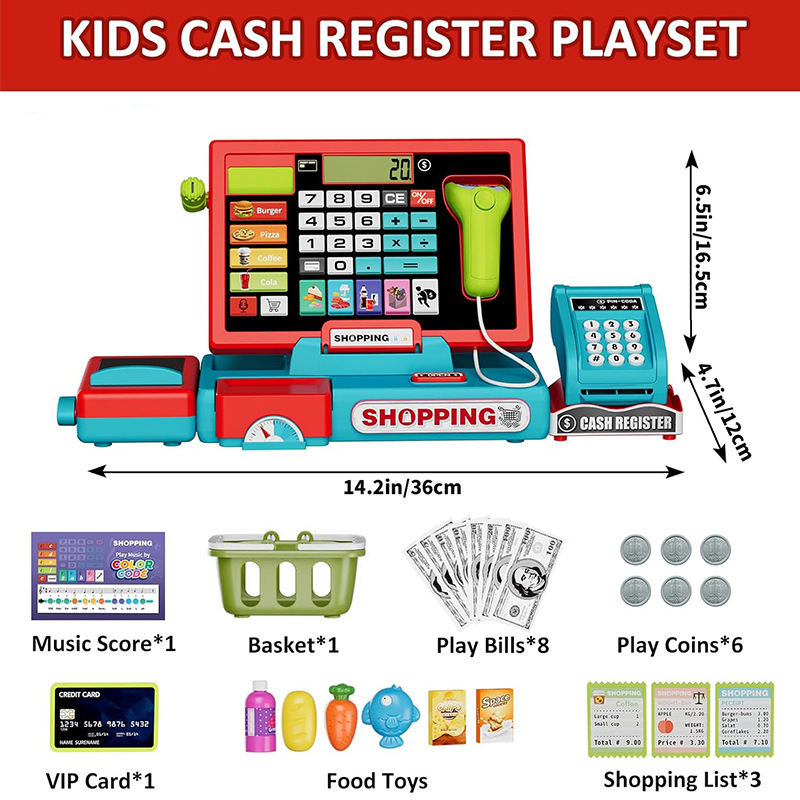 Shopping Cash Register Playset - Toy Cash Register บทวิจารณ์และราคา