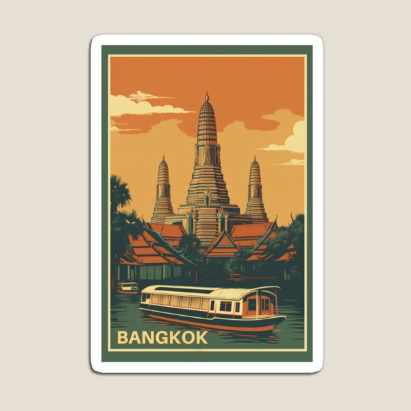 Bangkok Vintage Poster  Magnet - Kids Toys Bangkok บทวิจารณ์และราคา