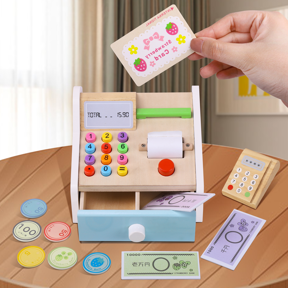 Wooden cash register Toys Chil - Toy Cash Register บทวิจารณ์และราคา